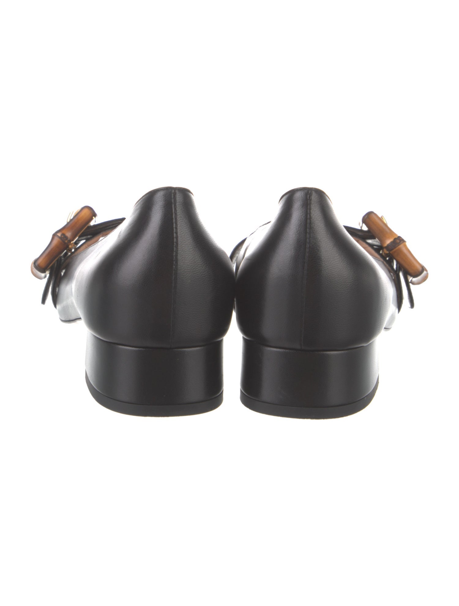 Gucci Bamboo Accent Leather Ballet Flats